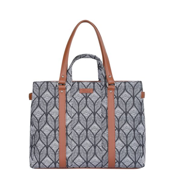 Women Monochrome Printed Shoulder Tote Bag – Hand Crafted Fabric Handbags Purse - Picture 1 of 10